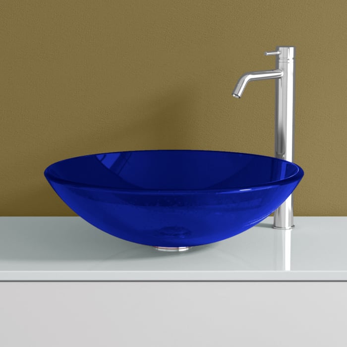 progettobagno Atollo Ø 43 Glas-Aufsatzwaschtisch