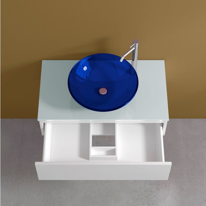 progettobagno Atollo Ø 43 Glas-Aufsatzwaschtisch