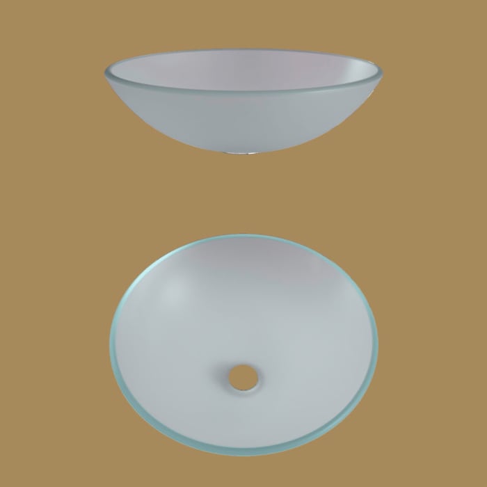 progettobagno Atollo Ø 43 Glas-Aufsatzwaschtisch