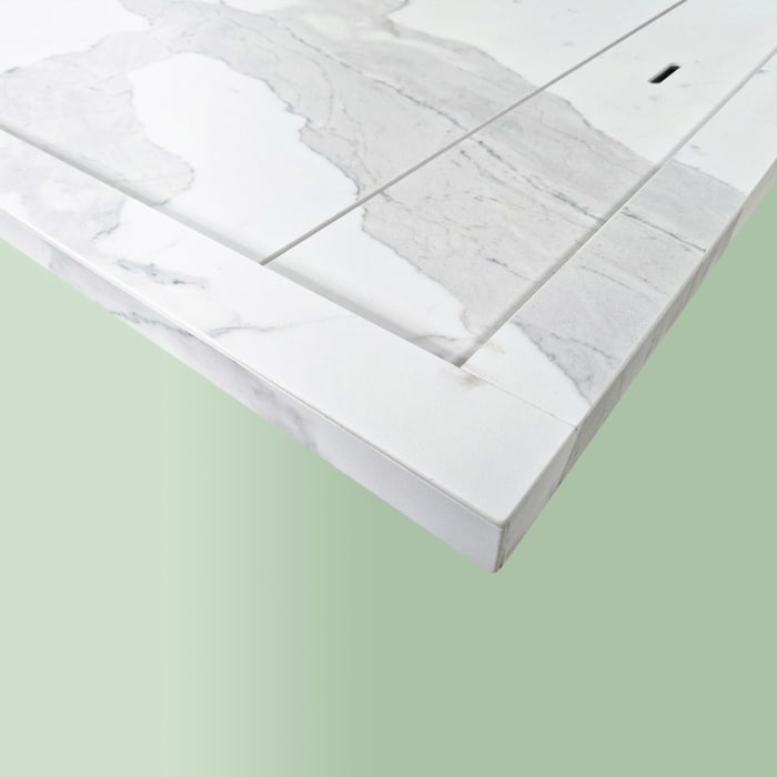 progettobagno Diamante Duschwanne 80 x 80 x 3,3 cm Feinsteinzeug Laminam®