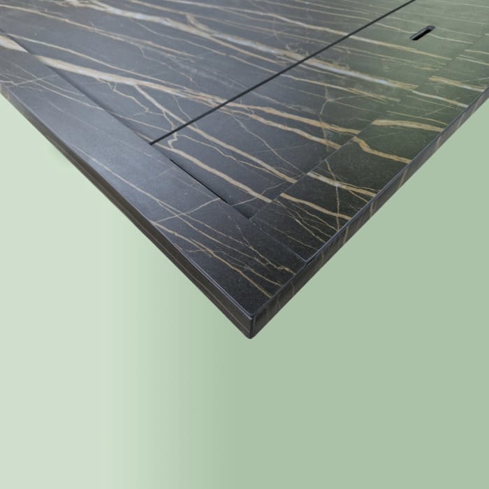 progettobagno Diamante Duschwanne 90 x 120 x 3,3 cm Feinsteinzeug Laminam®