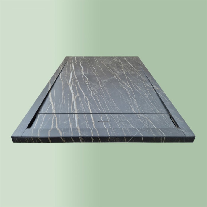 progettobagno Diamante Duschwanne 90 x 120 x 3,3 cm Feinsteinzeug Laminam®