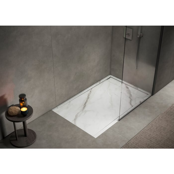 progettobagno Diamante Duschwanne 90 x 120 x 3,3 cm Feinsteinzeug Laminam®
