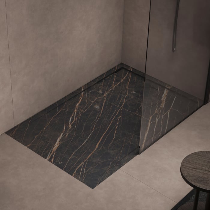 progettobagno Diamante Duschwanne 90 x 120 x 3,3 cm Feinsteinzeug Laminam®