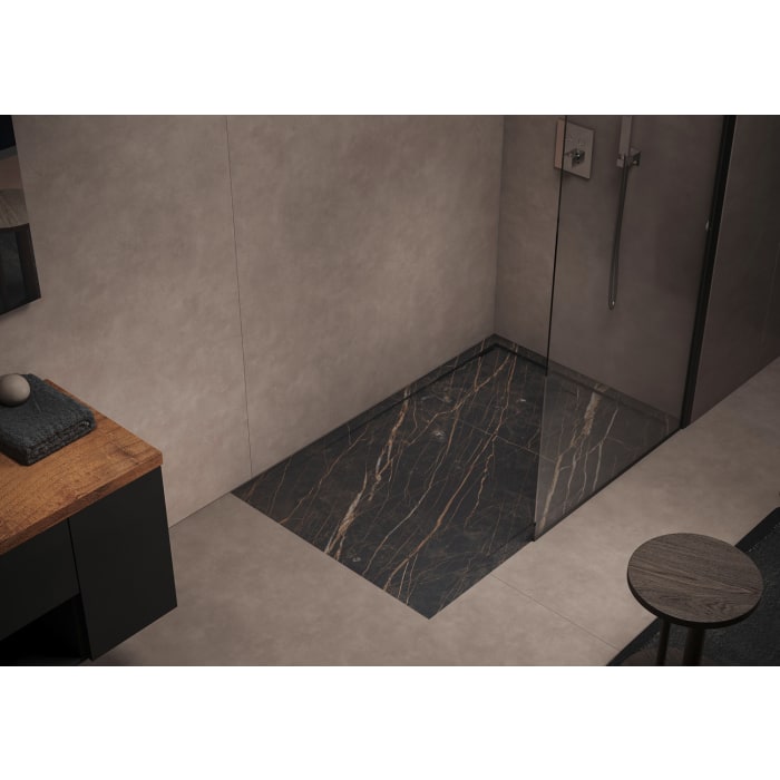 progettobagno Diamante Duschwanne 90 x 160 x 3,3 cm Feinsteinzeug Laminam®
