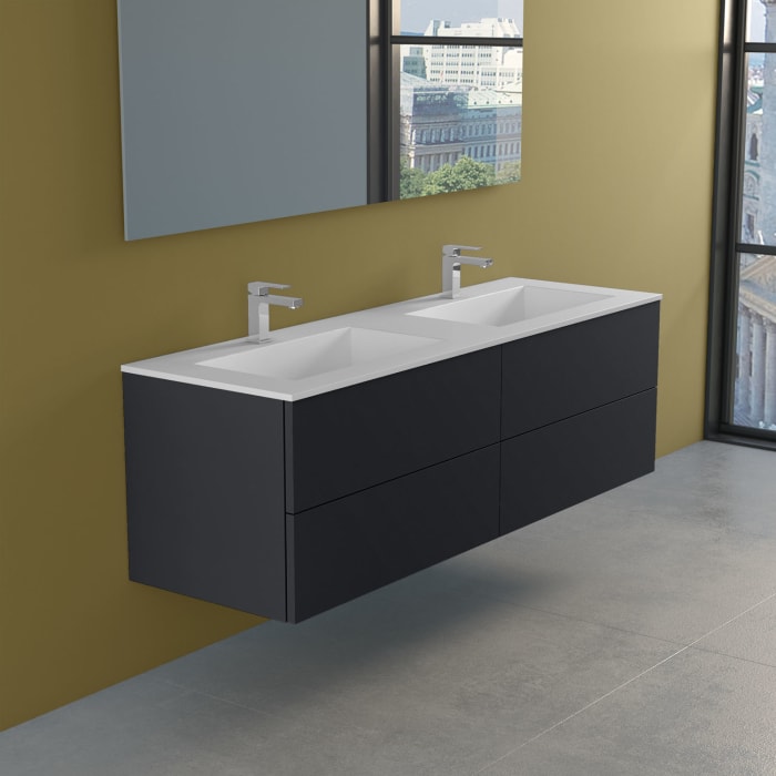 progettobagno Elba Lago Doppel-Waschtisch mit Unterschrank 160 cm