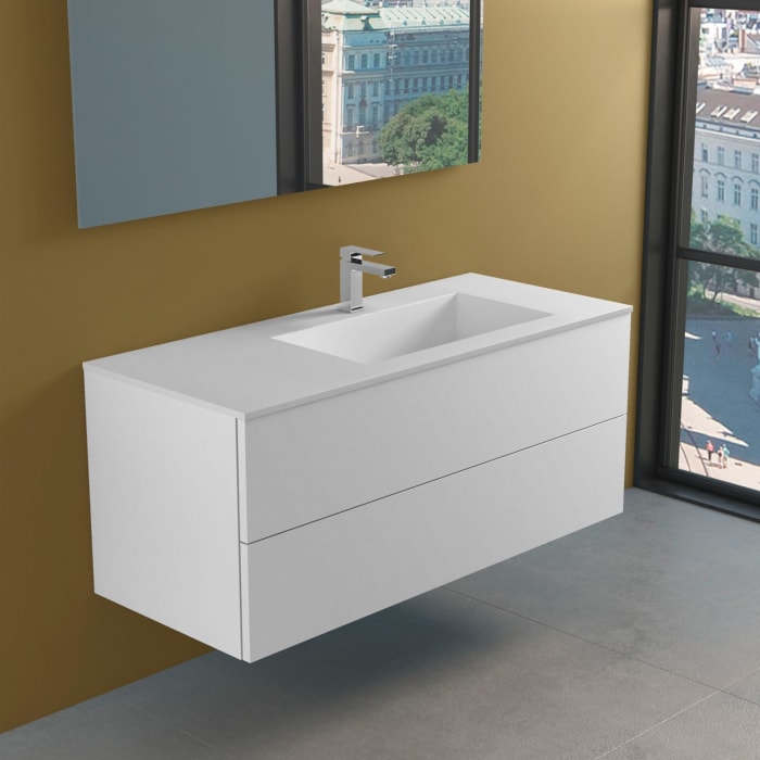 progettobagno Elba Lago Waschtisch mit Unterschrank 120 cm, Ausführung rechts