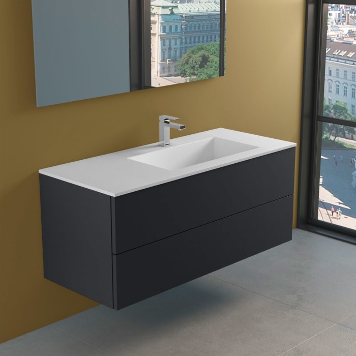 progettobagno Elba Lago Waschtisch mit Unterschrank 120 cm, Ausführung rechts