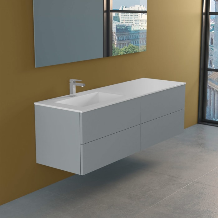 progettobagno Elba Lago Waschtisch mit Unterschrank 160 cm, Ausführung links