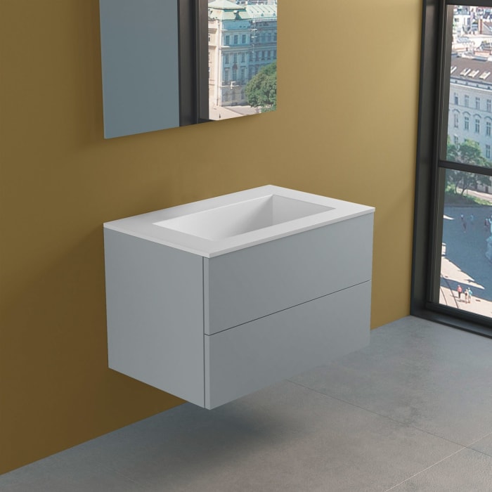 progettobagno Elba Lago Waschtisch mit Unterschrank 80 cm ohne Hahnloch