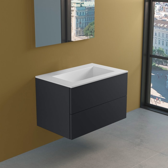 progettobagno Elba Lago Waschtisch mit Unterschrank 80 cm ohne Hahnloch