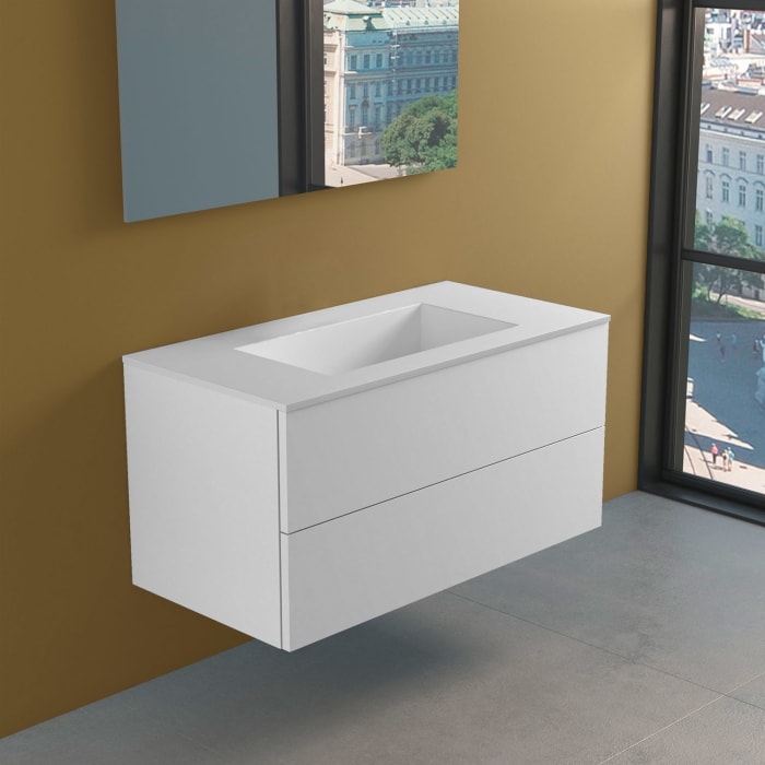 progettobagno Elba Lago Waschtisch mit Unterschrank 100 cm ohne Hahnloch