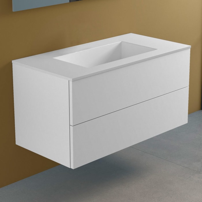 progettobagno Elba Lago Waschtisch mit Unterschrank 100 cm ohne Hahnloch