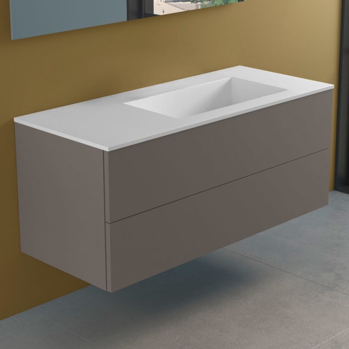 progettobagno Elba Lago Waschtisch mit Unterschrank 120 cm, Ausführung rechts ohne Hahnloch