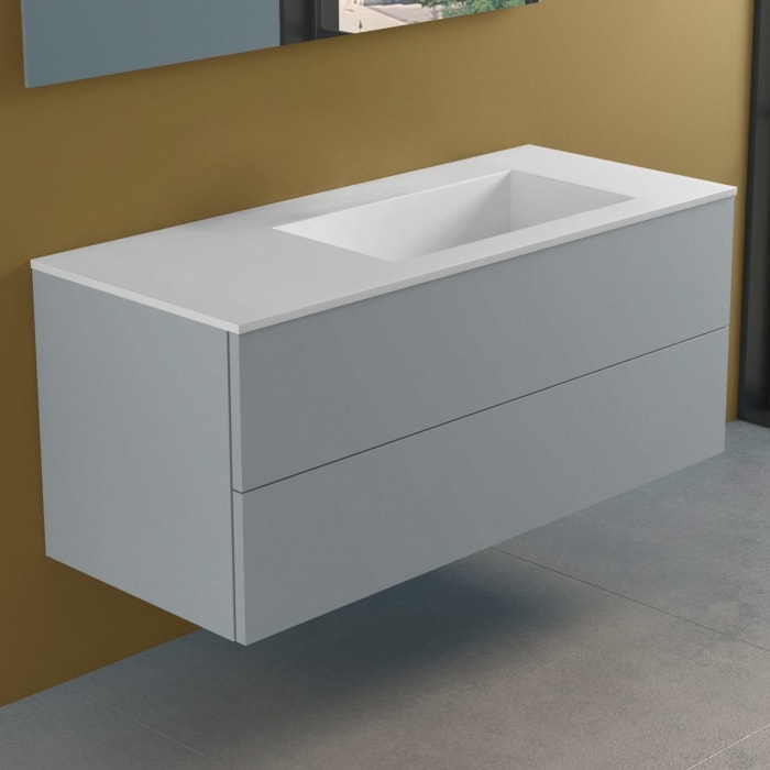 progettobagno Elba Lago Waschtisch mit Unterschrank 120 cm, Ausführung rechts ohne Hahnloch