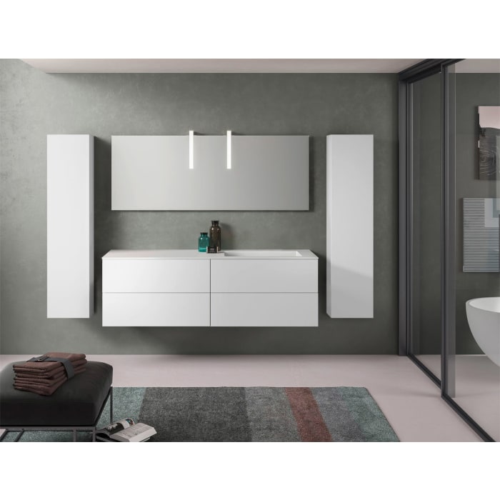 progettobagno Elba Lago Waschtisch mit Unterschrank 160 cm, Ausführung rechts ohne Hahnloch