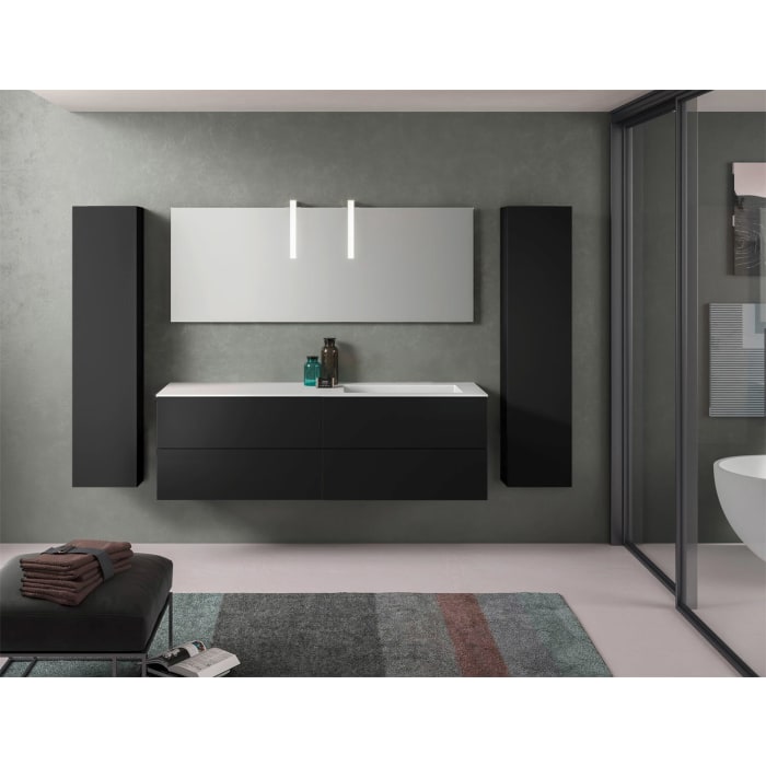 progettobagno Elba Lago Waschtisch mit Unterschrank 160 cm, Ausführung rechts ohne Hahnloch