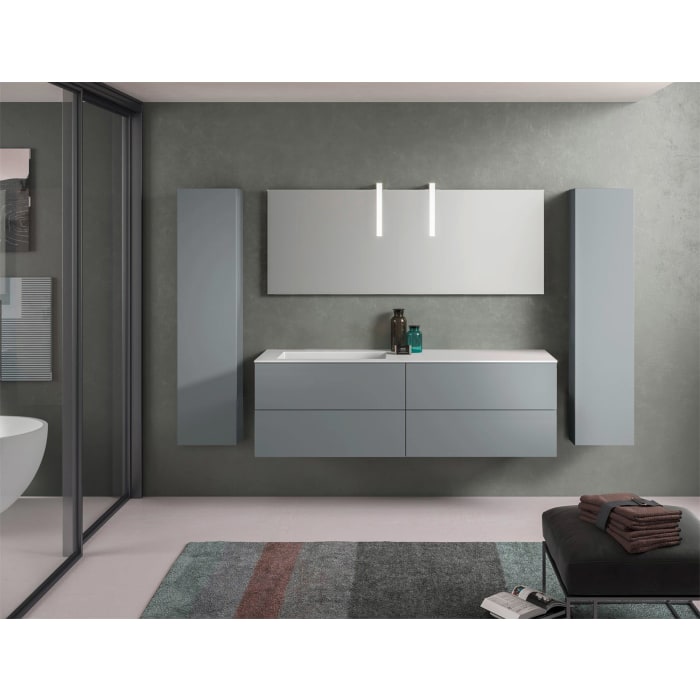 progettobagno Elba Lago Waschtisch mit Unterschrank 160 cm, Ausführung links ohne Hahnloch