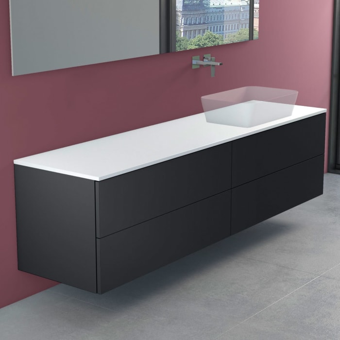 progettobagno Elba Modular Waschtischkonsole 200 cm , Ausführung  rechts
