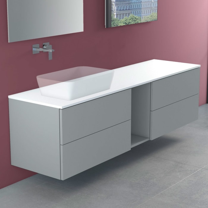 progettobagno Elba Modular Waschtischkonsole 190 cm, Ausführung links