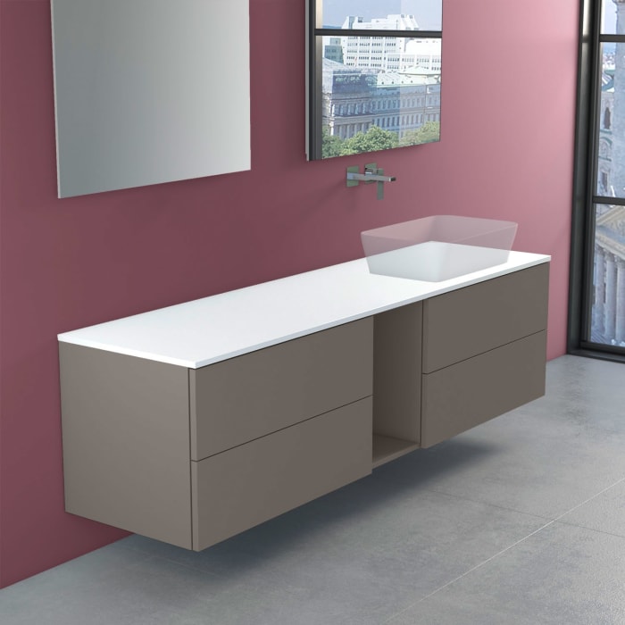 progettobagno Elba Modular Waschtischkonsole 190 cm, Ausführung rechts