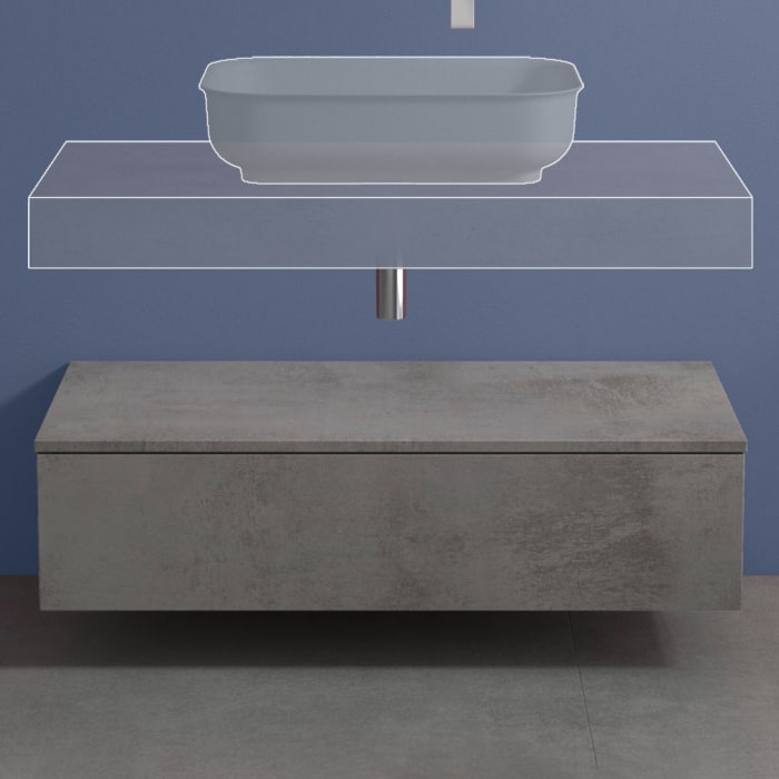 progettobagno Evo 10 Sideboard 100 cm, 1 Auszug