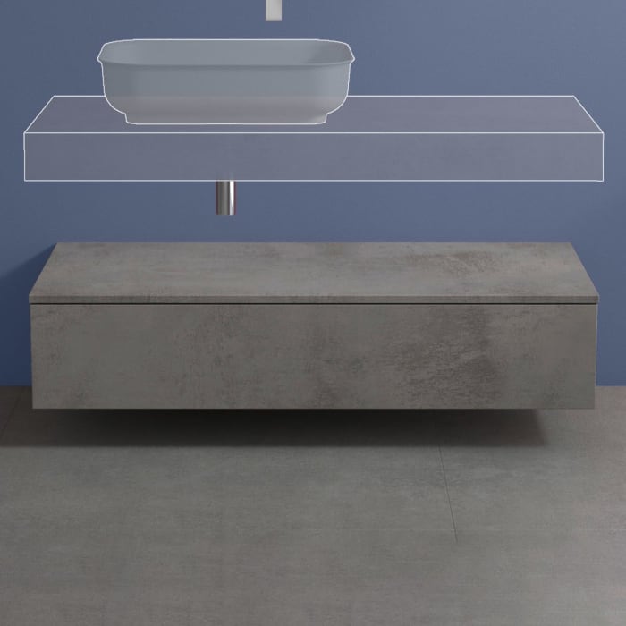 progettobagno Evo 10 Sideboard 120 cm, 1 Auszug