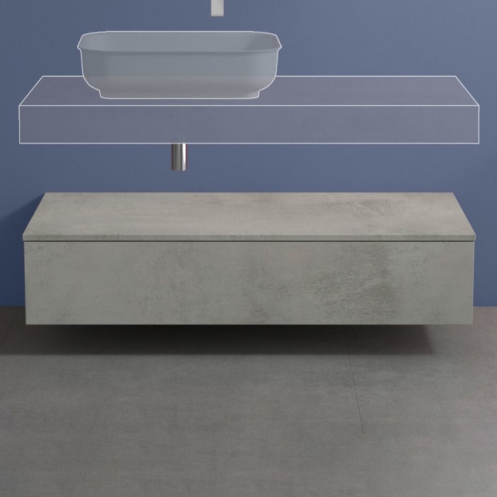 progettobagno Evo 10 Sideboard 120 cm, 1 Auszug