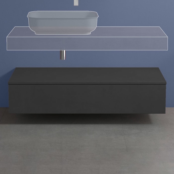 progettobagno Evo 10 Sideboard 120 cm, 1 Auszug