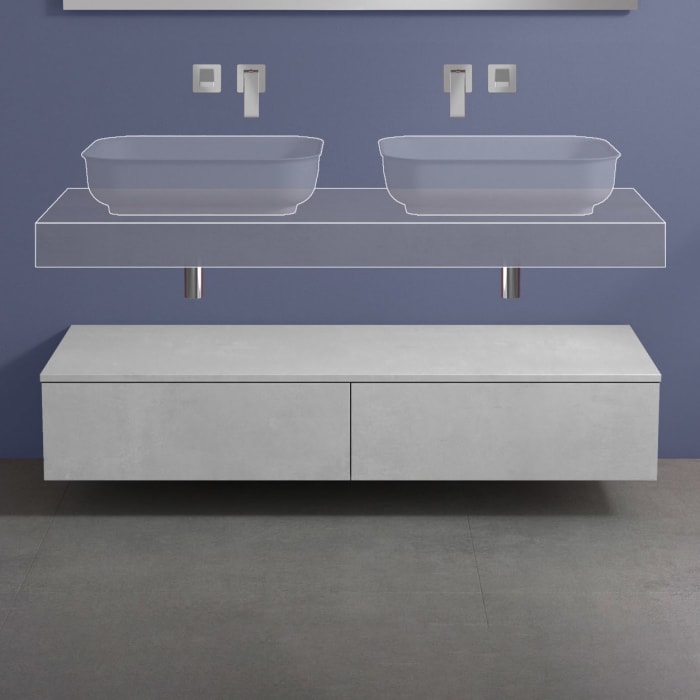 progettobagno Evo 10 Sideboard 140 cm, 2 Auszüge