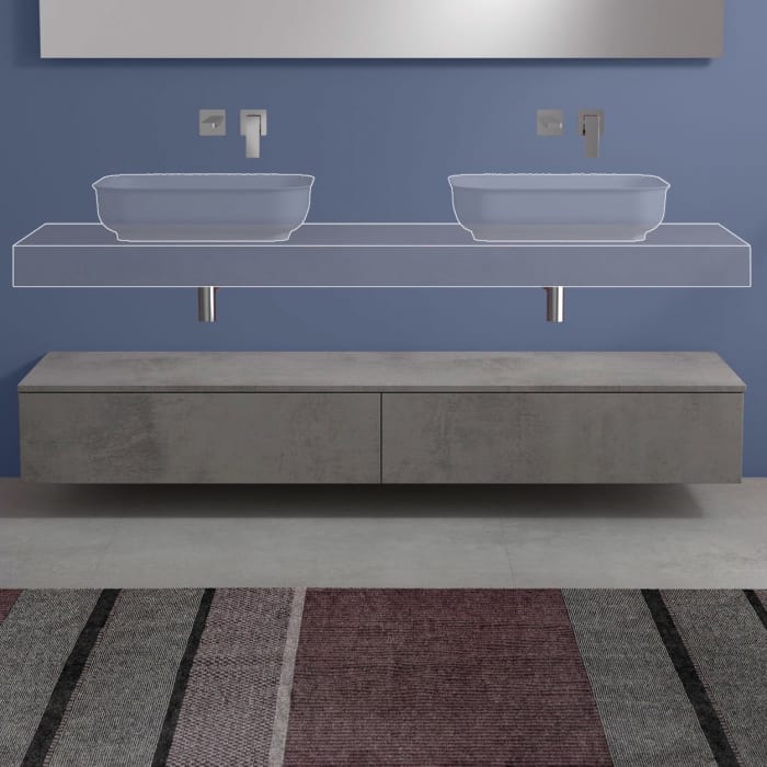 progettobagno Evo 10 Sideboard 180 cm, 2 Auszüge