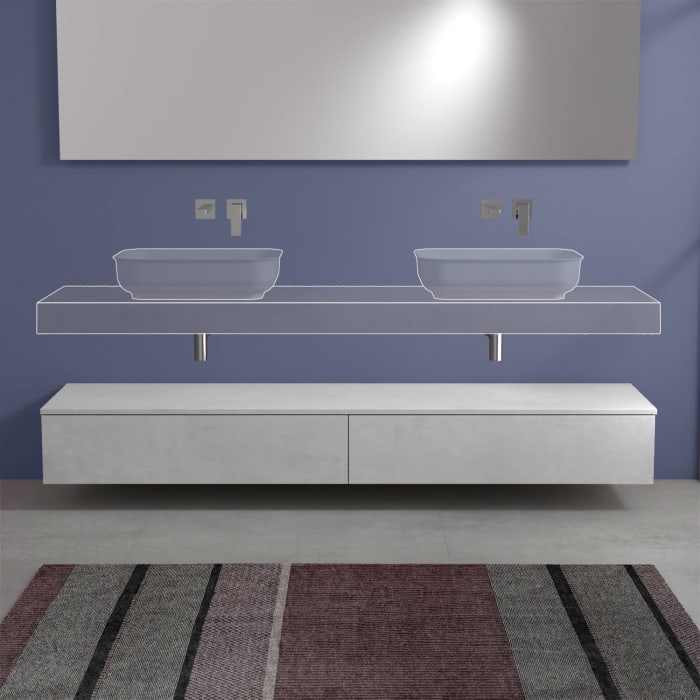 progettobagno Evo 10 Sideboard 200 cm, 2 Auszüge