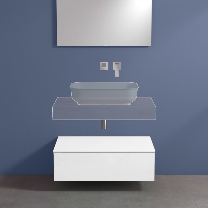 progettobagno Evo 10 Sideboard 80 cm, 1 Auszug