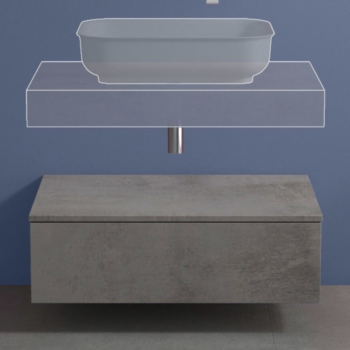 progettobagno Evo 10 Sideboard 80 cm, 1 Auszug