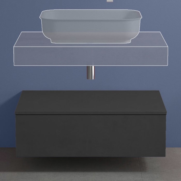 progettobagno Evo 10 Sideboard 80 cm, 1 Auszug