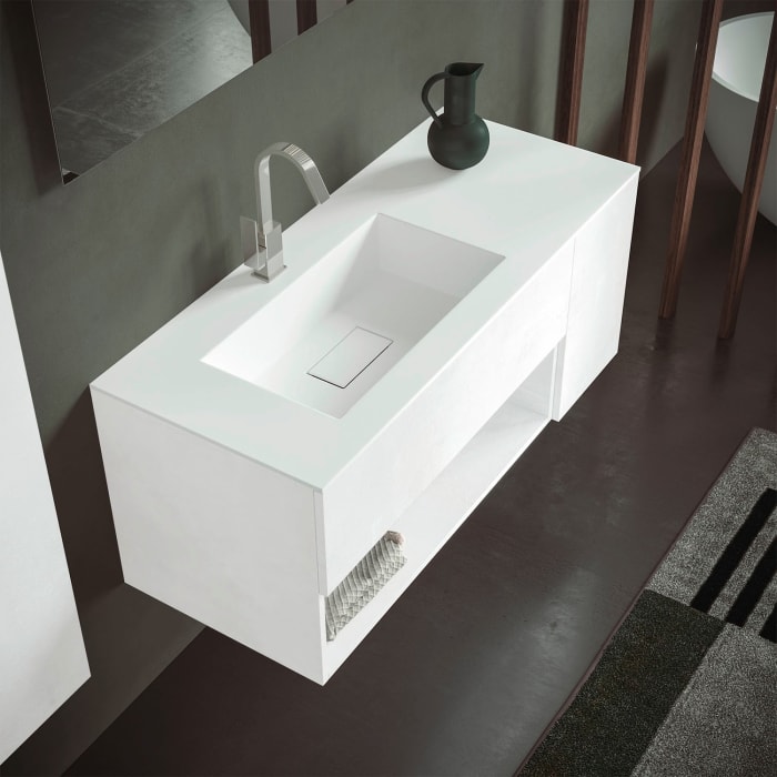 progettobagno Evo 50 Lago Waschtisch mit Unterschrank 120 cm, Ausführung links