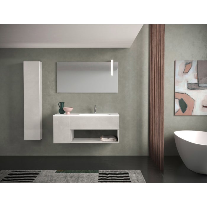 progettobagno Evo 50 Lago Waschtisch mit Unterschrank 120 cm, Ausführung rechts