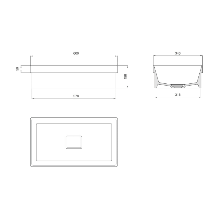 progettobagno Evo 54 ELY Waschtischunterschrank 80 cm mit Einbauwaschtisch