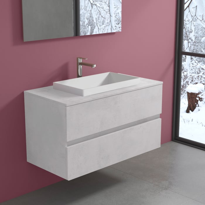 progettobagno Evo 54 ELY Waschtischunterschrank 100 cm mit Einbauwaschtisch