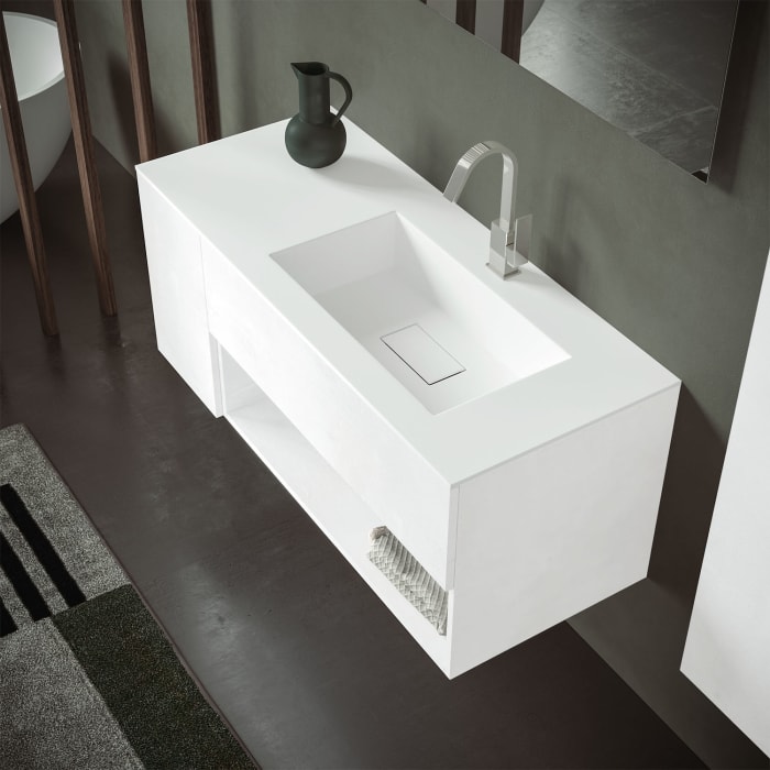 progettobagno Evo 50 Lago Waschtisch mit Unterschrank 120 cm, Ausführung rechts