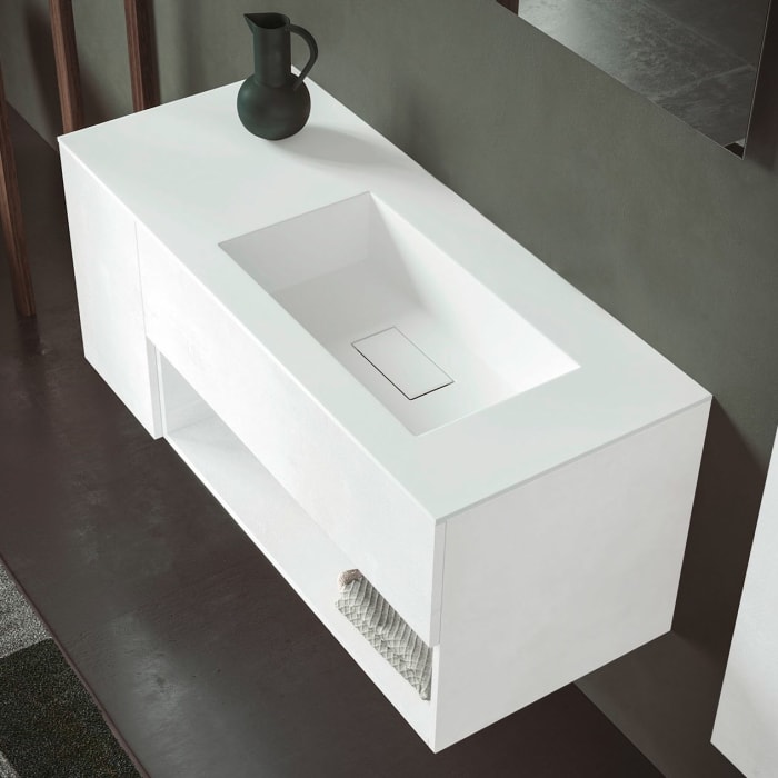 progettobagno Evo 50 Lago Waschtisch mit Unterschrank 120 cm, Ausführung rechts ohne Hahnloch