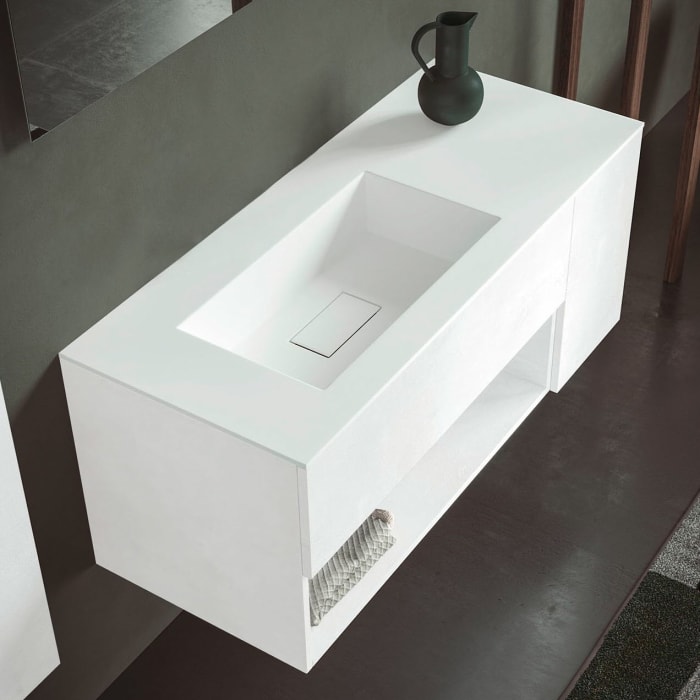 progettobagno Evo 50 Lago Waschtisch mit Unterschrank 120 cm, Ausführung links ohne Hahnloch