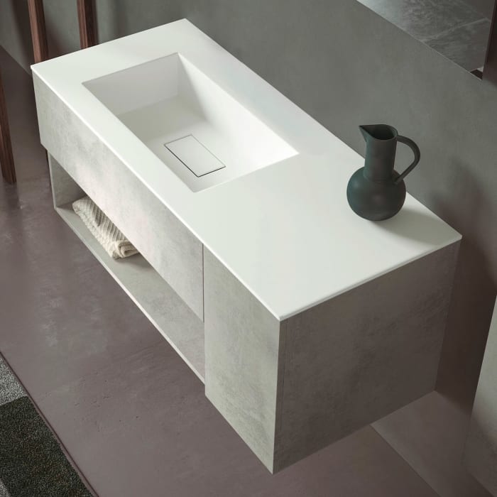 progettobagno Evo 50 Lago Waschtisch mit Unterschrank 120 cm, Ausführung links ohne Hahnloch