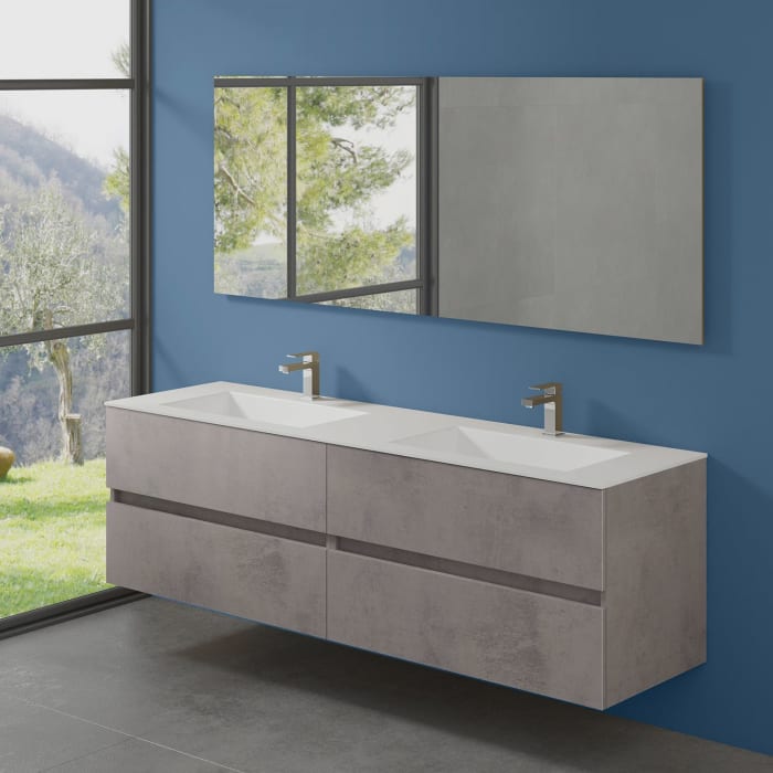 progettobagno Evo 54 Lago Doppel-Waschtisch mit Unterschrank 180 cm