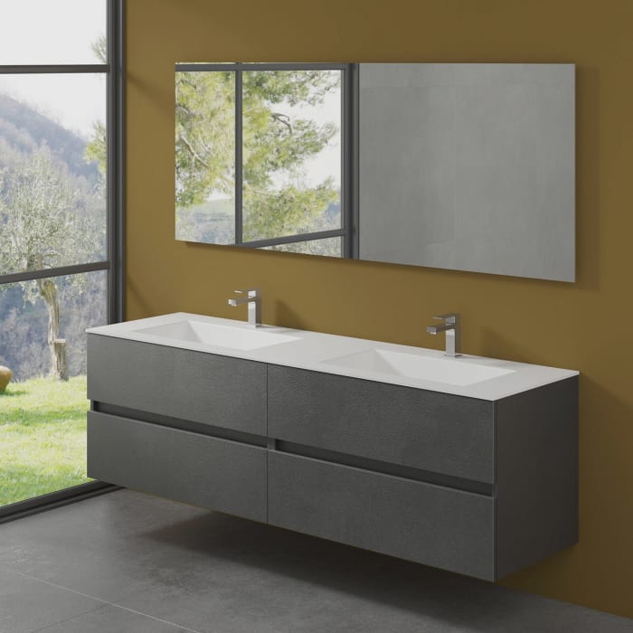 progettobagno Evo 54 Lago Doppel-Waschtisch mit Unterschrank 180 cm