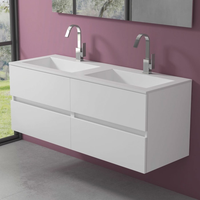 progettobagno Evo 54 Lago Doppel-Waschtisch mit Unterschrank 140 cm