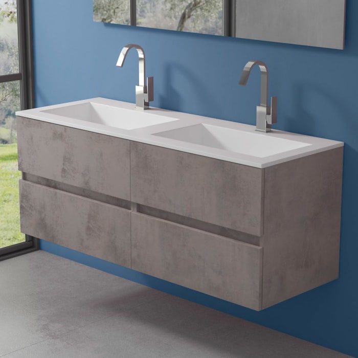progettobagno Evo 54 Lago Doppel-Waschtisch mit Unterschrank 140 cm