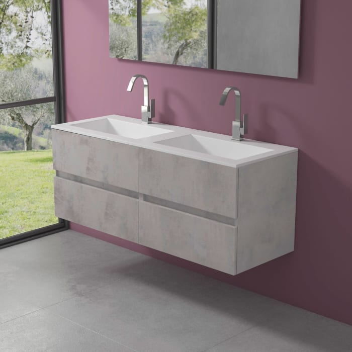 progettobagno Evo 54 Lago Doppel-Waschtisch mit Unterschrank 140 cm