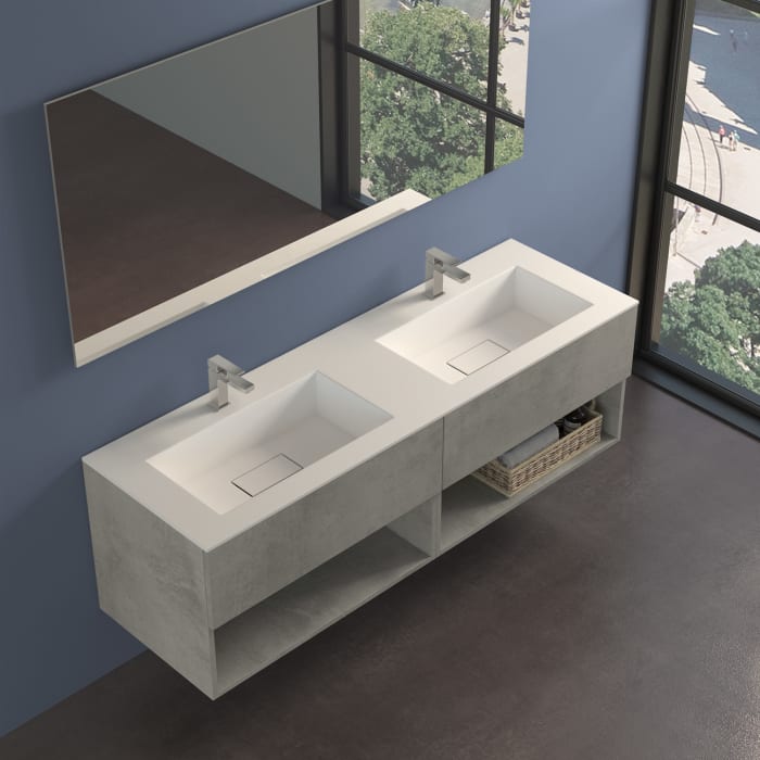 progettobagno Evo 54 Lago Uno Doppel-Waschtisch mit Unterschrank 160 cm