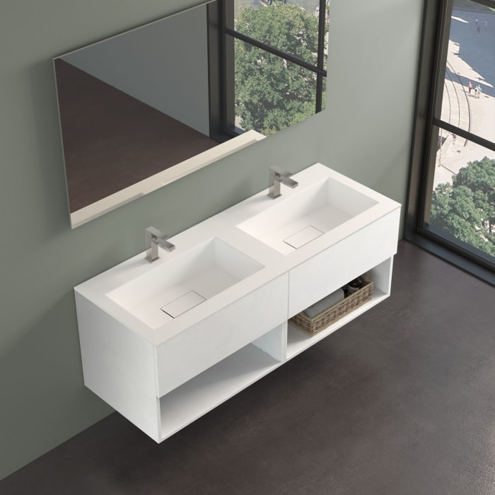 progettobagno Evo 54 Lago Uno Doppel-Waschtisch mit Unterschrank 140 cm